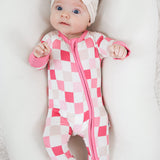 DREAMY PINK CHECKERS DREAM ROMPER