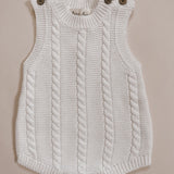 Luna + Luca Cable Knit Summer Romper - White