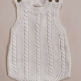 Luna + Luca Cable Knit Summer Romper | White Milk & Baby