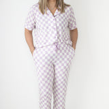 PERIWINKLE CHECKERS WOMEN'S RELAXED FLARE DREAM SET