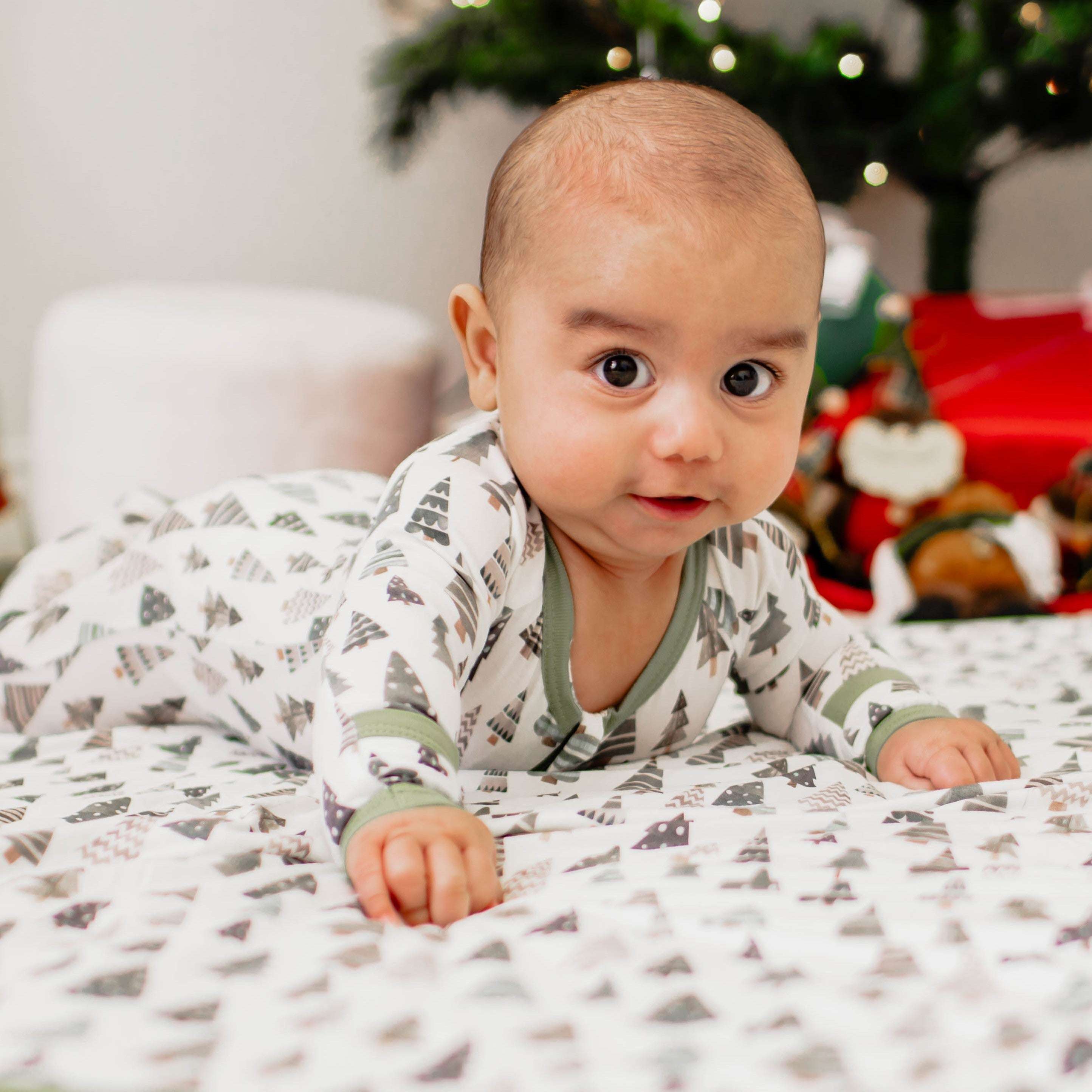 Festive Firs Footie Milk & Baby