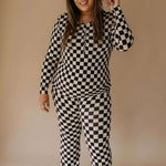 Black Checkerboard | Women's Bamboo Pajamas Milk & Baby