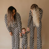 Women's Bamboo Pajamas | Black Checkerboard