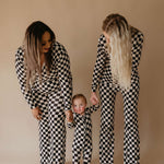 Black Checkerboard | Women's Bamboo Pajamas Milk & Baby