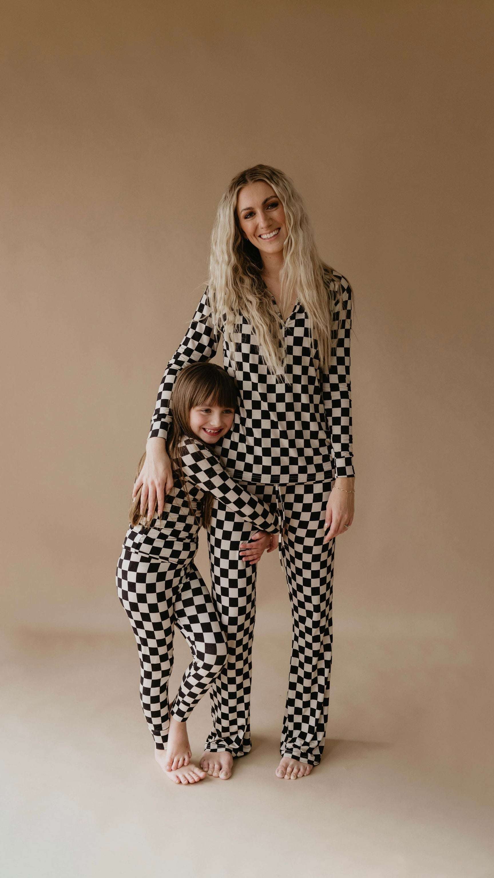 Black Checkerboard | Women's Bamboo Pajamas Milk & Baby