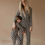 Black Checkerboard | Women's Bamboo Pajamas Milk & Baby