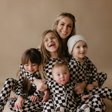 Women's Bamboo Pajamas | Black Checkerboard