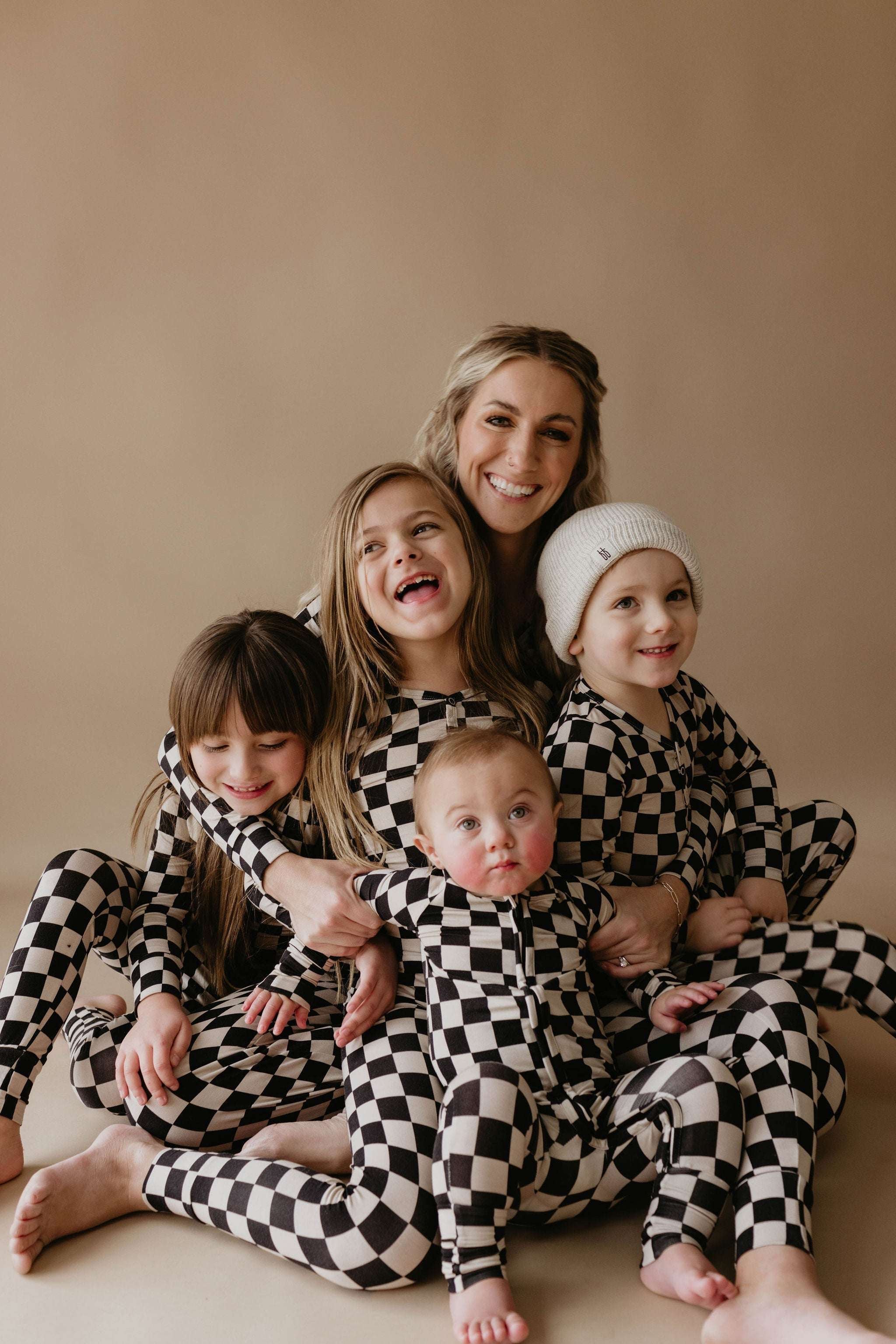 Black Checkerboard | Women's Bamboo Pajamas Milk & Baby