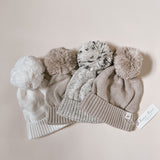 Luna + Luca Pom Beanie - Heather Beige