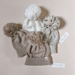 Luna + Luca Pom Beanie | Heather Beige Milk & Baby