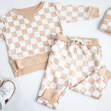 Sandy Checkers Dream Pullover Milk & Baby