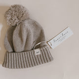 Luna + Luca Pom Beanie - Heather Beige | Milk & Baby