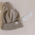 Luna + Luca Pom Beanie | Heather Beige Milk & Baby