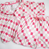 DREAMY PINK CHECKERS WOMEN'S RELAXED FLARE DREAM SET