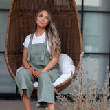 Frankie Denim Overalls in Sage