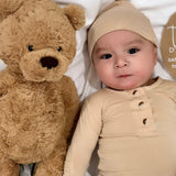 Top and Bottom Outfit Set (Newborn-12 months sizes) Sand