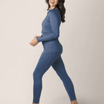 Jane Nursing Pajama Set | Slate Blue Milk & Baby