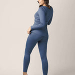 Jane Nursing Pajama Set | Slate Blue Milk & Baby