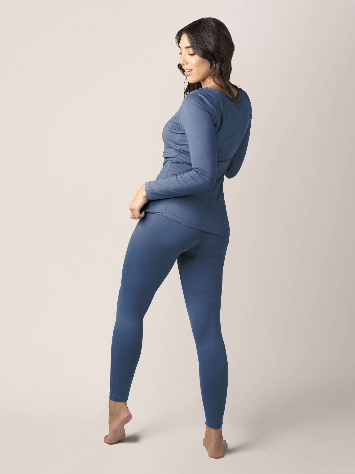 Jane Nursing Pajama Set | Slate Blue Milk & Baby