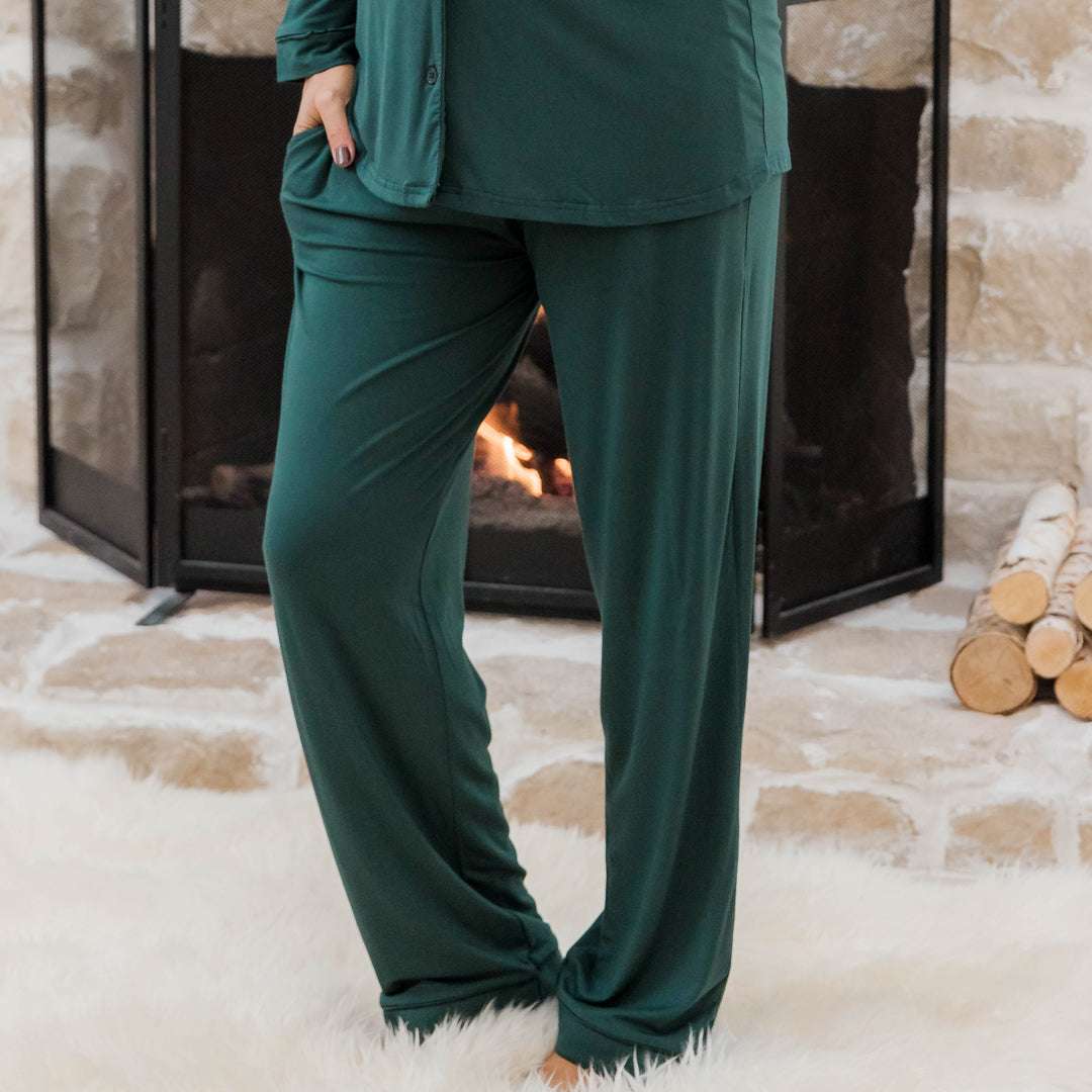 Clea Bamboo Long Sleeve Pajama Set | Evergreen Milk & Baby