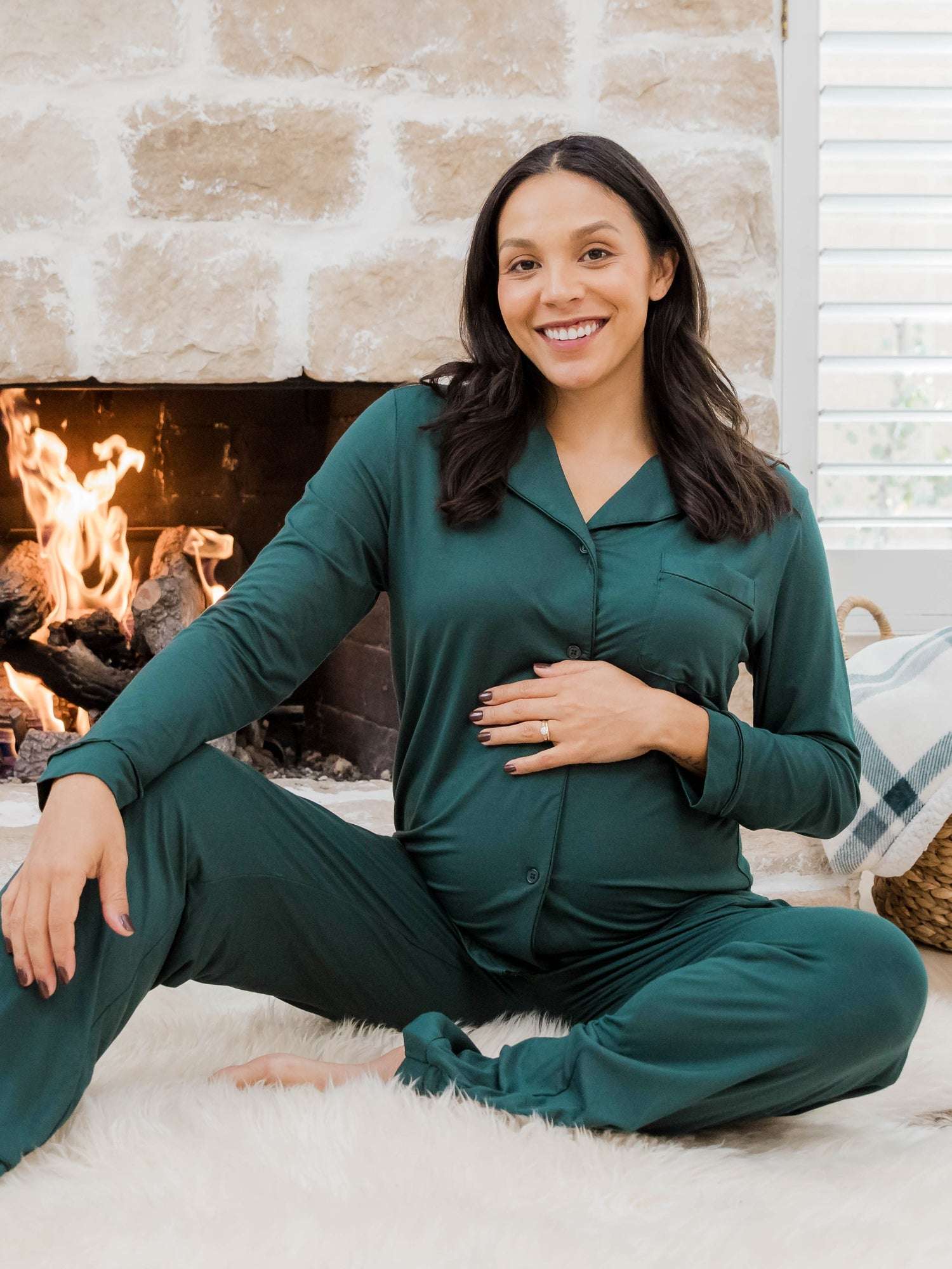 Clea Bamboo Long Sleeve Pajama Set | Evergreen Milk & Baby