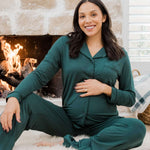 Clea Bamboo Long Sleeve Pajama Set | Evergreen Milk & Baby