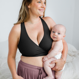 French Terry Racerback Nursing & Sleep Bra | Black | Milk & Baby