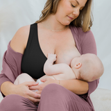 French Terry Racerback Nursing & Sleep Bra | Black | Milk & Baby