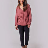 Nursing & Maternity Everywhere Long-Sleeve Wrap Blouse - Terra