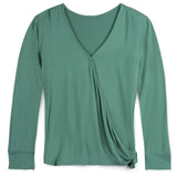 Nursing & Maternity Everywhere Long-Sleeve Wrap Blouse - Mineral