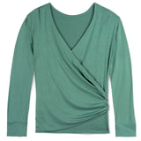 Nursing & Maternity Everywhere Long-Sleeve Wrap Blouse - Mineral