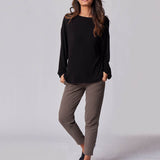 Nursing & Maternity Everywhere Long-Sleeve Wrap Blouse - Black