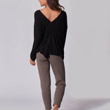 Nursing & Maternity Everywhere Long-Sleeve Wrap Blouse | Black | Milk & Baby