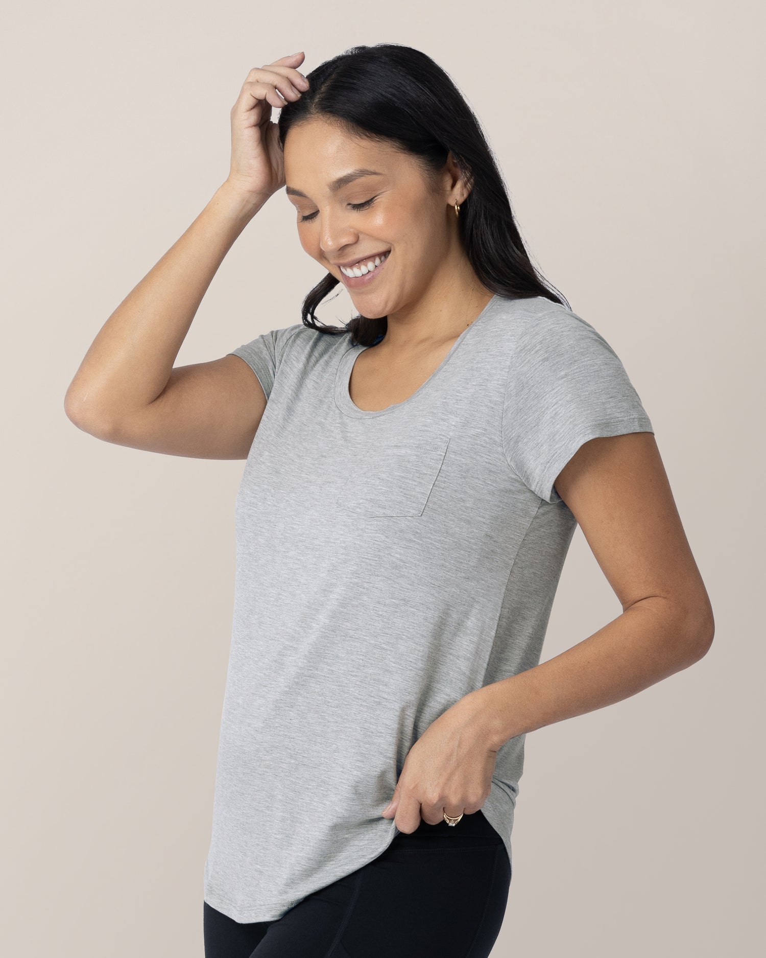 Everyday Maternity & Nursing T-shirt | Grey Heather | Milk & Baby