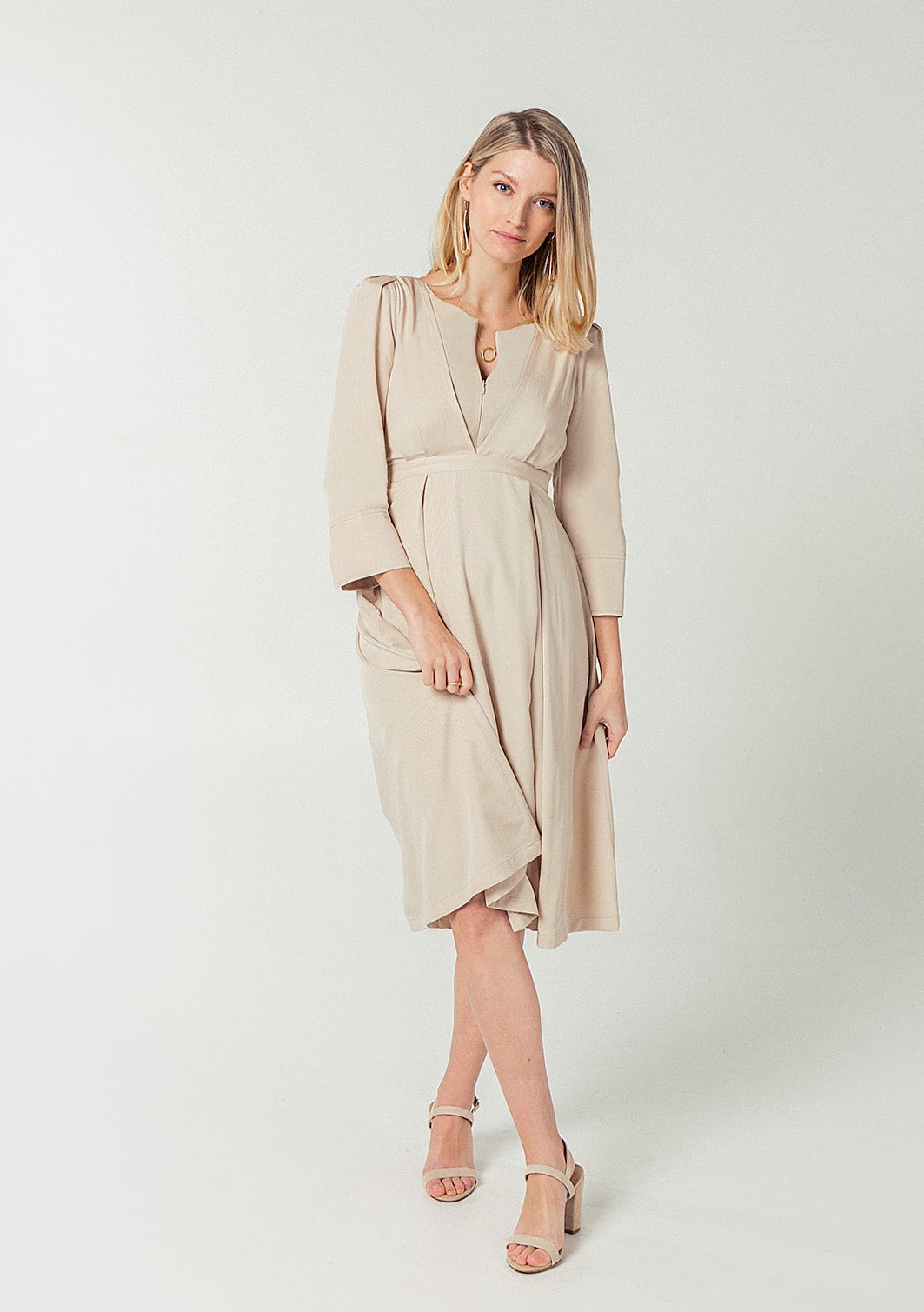 Sarah TENCEL Empire Maternity & Nursing Dress Milk & Baby