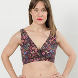 Cross-Front Pull-Over Nursing & Maternity Bralette - Flower Child