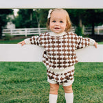 Brown + Cream Knit Bloomers Milk & Baby