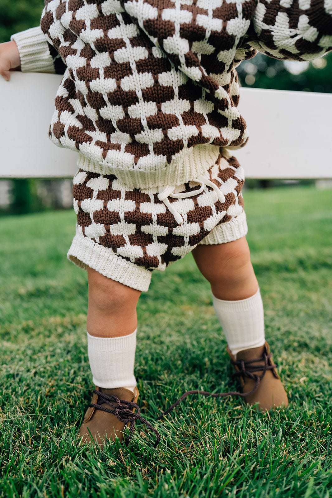 Brown + Cream Knit Bloomers Milk & Baby