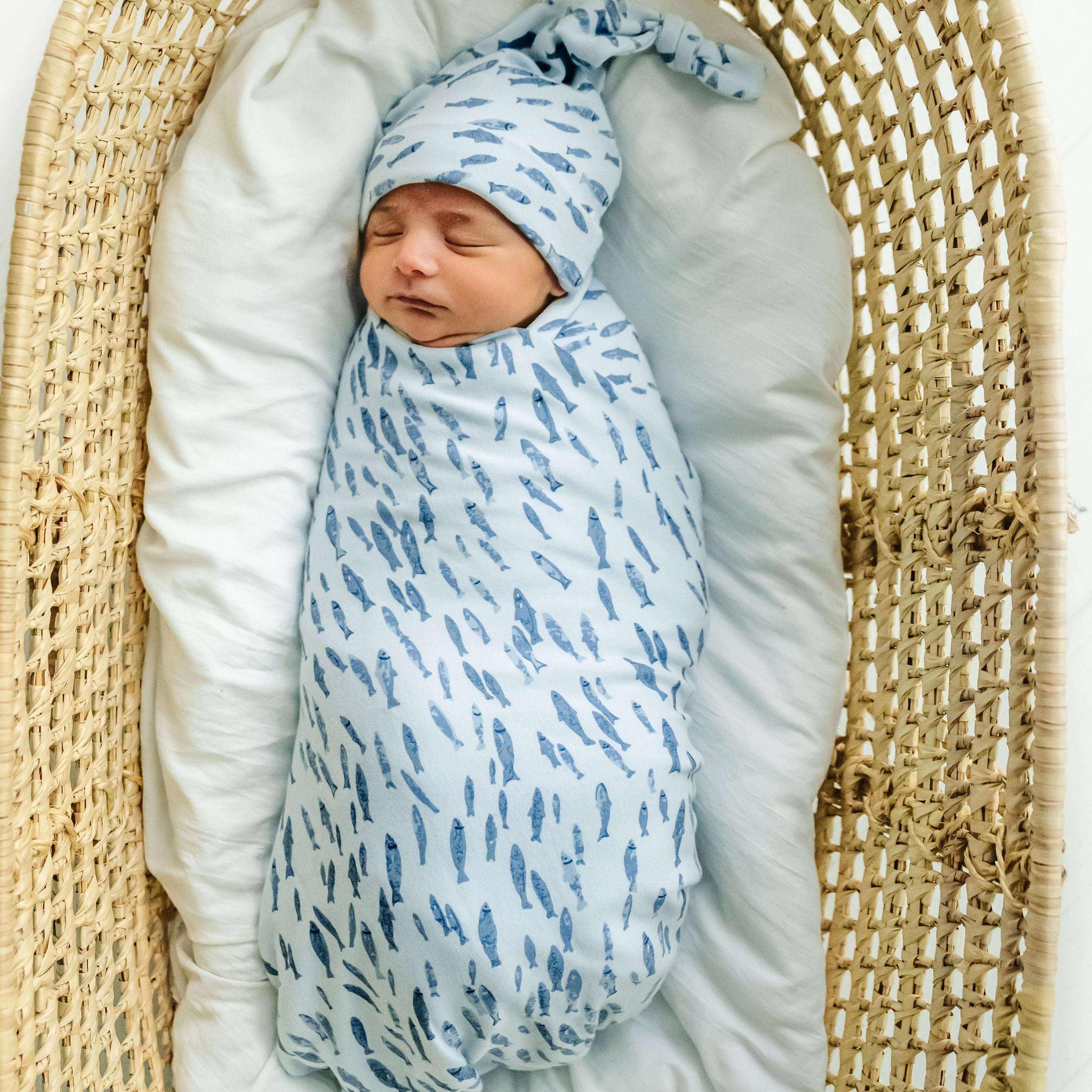 Organic Baby Swaddle & Hat | Minnow Milk & Baby