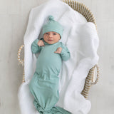 Marley Knotted Baby Gown and Hat Set