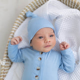 Newborn Knotted Gown & Hat Set Baby Blue, Newborn Clothes for Boys