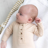 Emerson Knotted Baby Gown Set |Sand