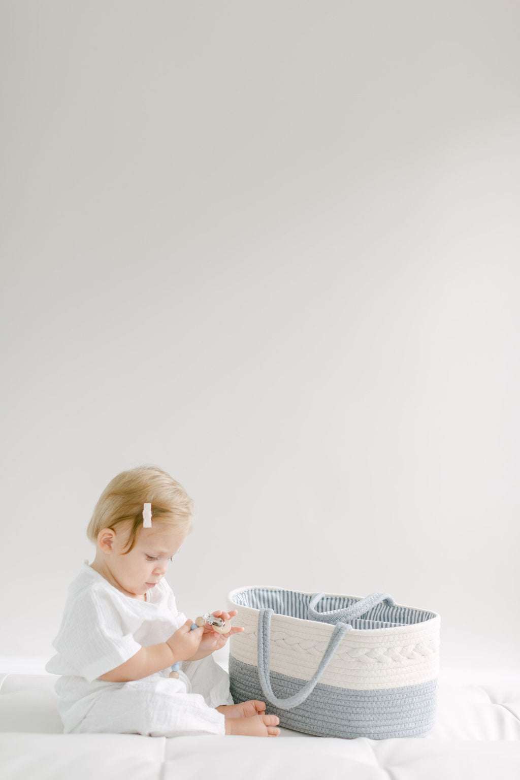 Diaper Caddy Organizer | Grey and Cream Milk & Baby