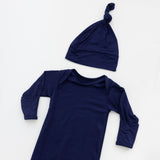 Marley Knotted Baby Gown and Hat Set