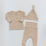 Top and Bottom Outfit Set (Newborn-12 months sizes) Sand