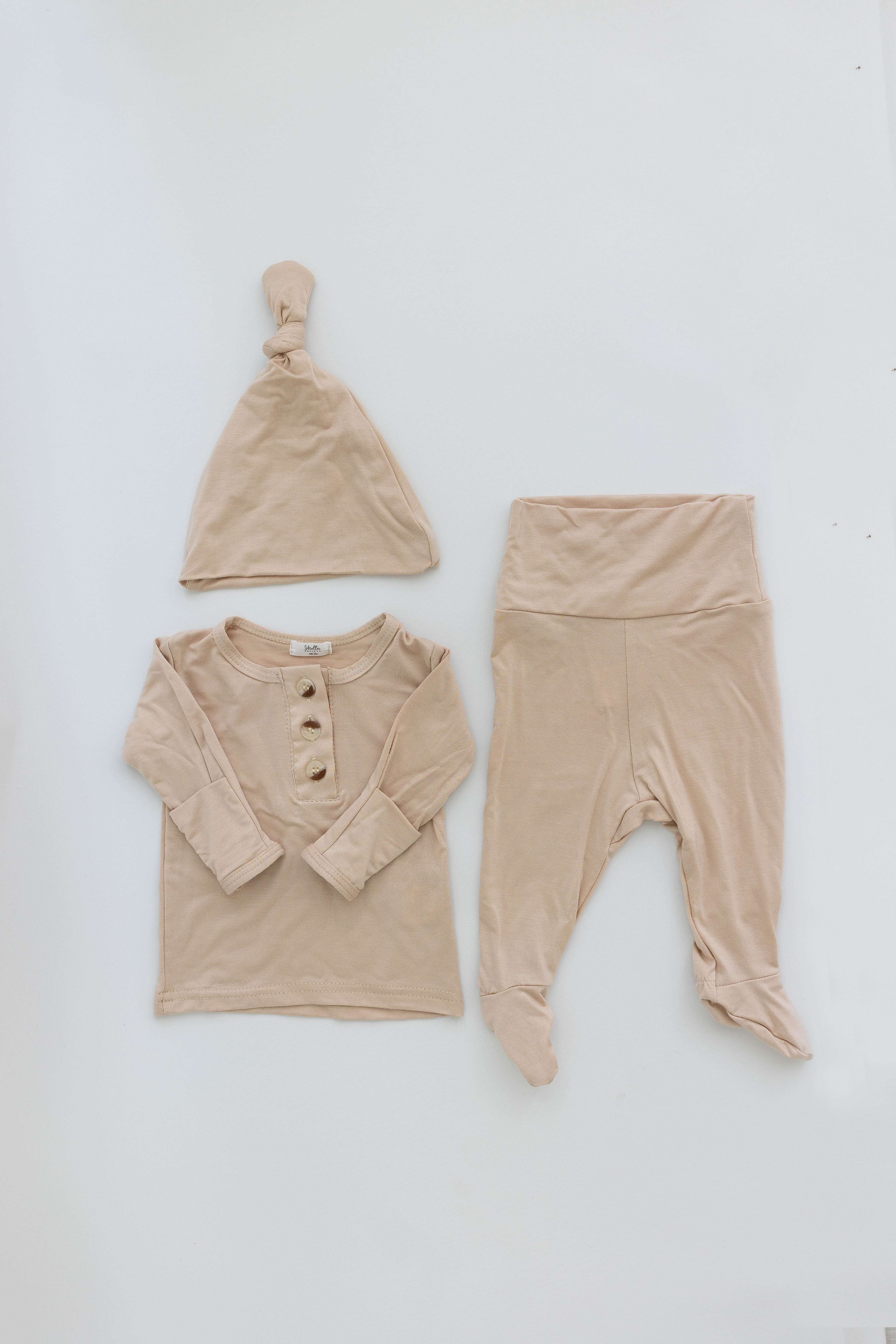 Emerson Top and Bottom Set | Sand Milk & Baby