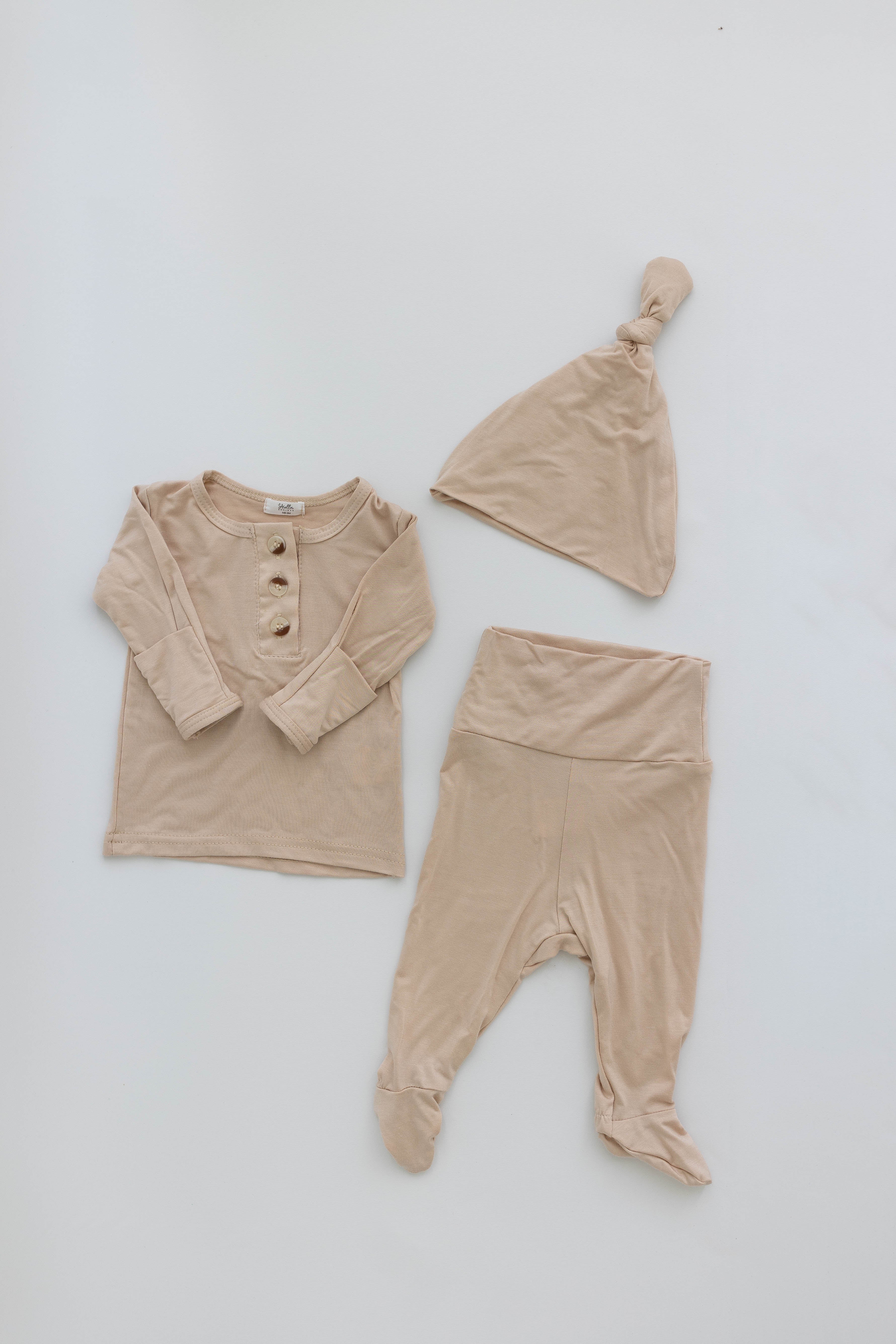 Emerson Top and Bottom Set | Sand Milk & Baby