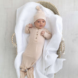 Emerson Knotted Baby Gown Set | Sand Milk & Baby