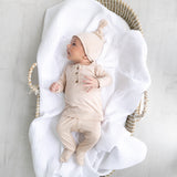 Top and Bottom Outfit Set (Newborn-12 months sizes) Sand