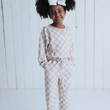 Sandy Checkers Dream Pullover Milk & Baby